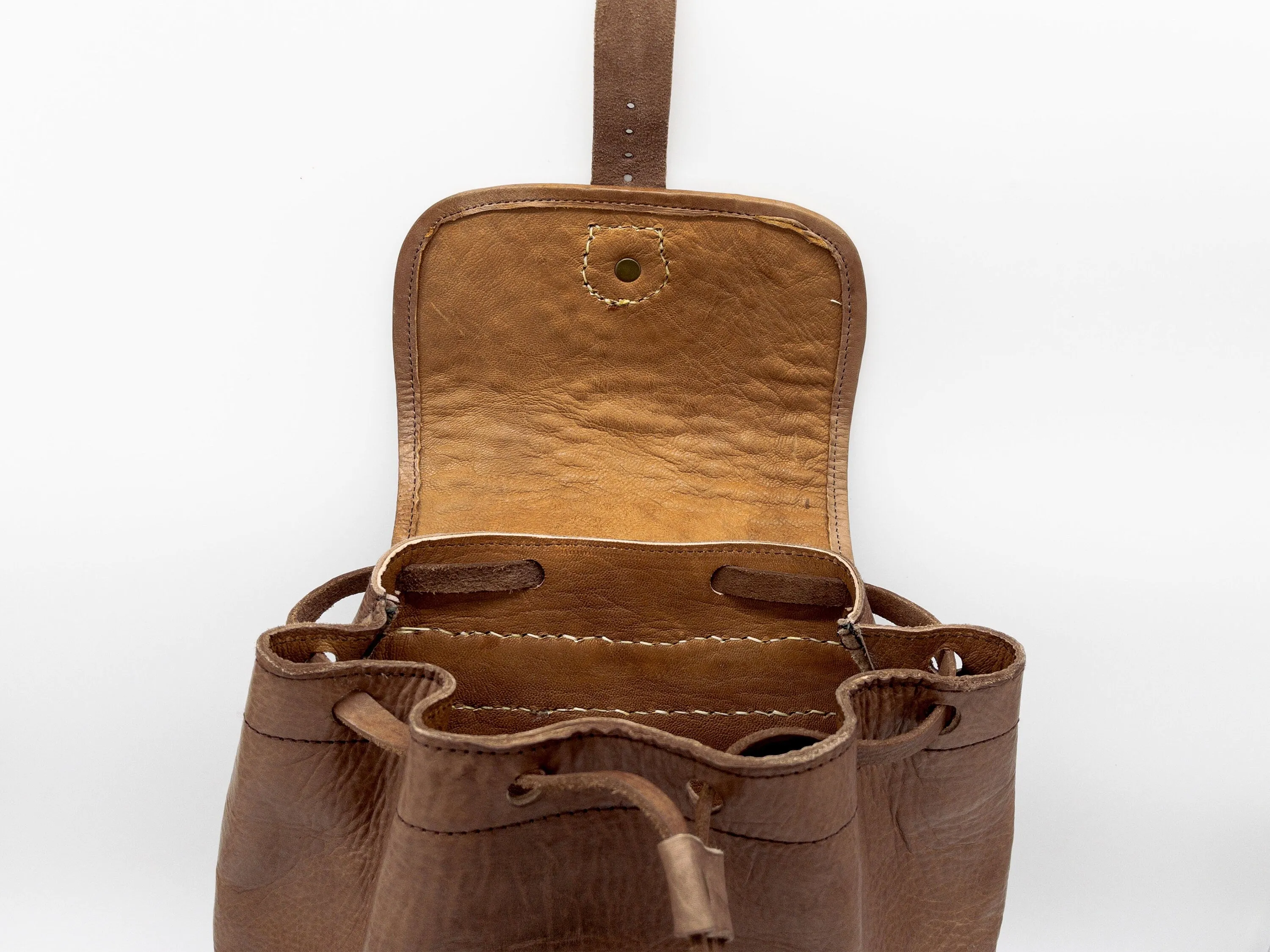 Moroccan Leather Boho Backpack - Vintage Style Women's Travel Rucksack