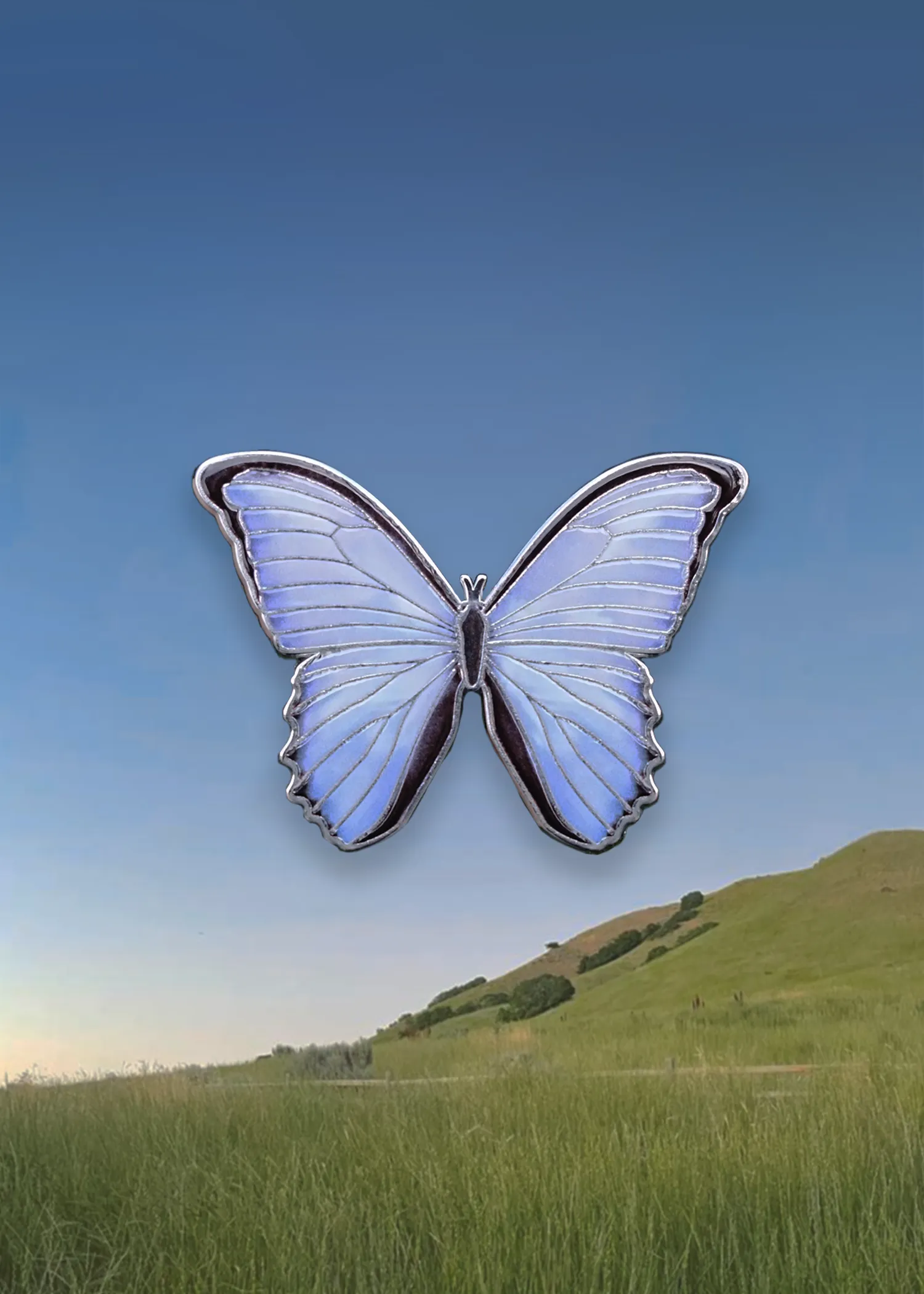 Morpho Didius Butterfly Pin