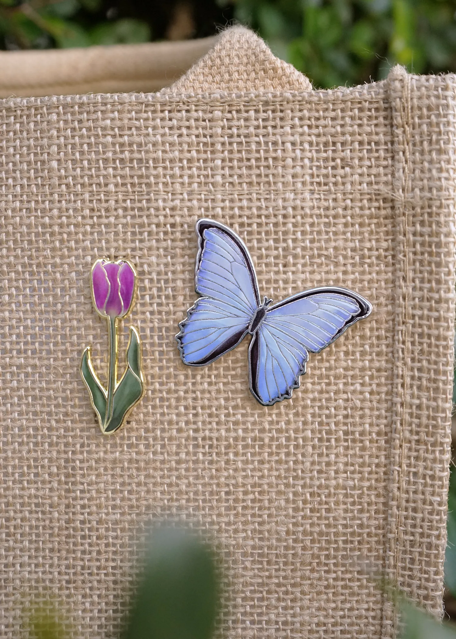 Morpho Didius Butterfly Pin