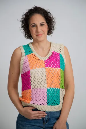 Multi Color Crochet Sweater Vest