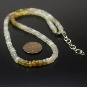 Multi-Color Ethiopian Opal Smooth Rondelle Gemstone Beads 18inches 4mm 4.5mm