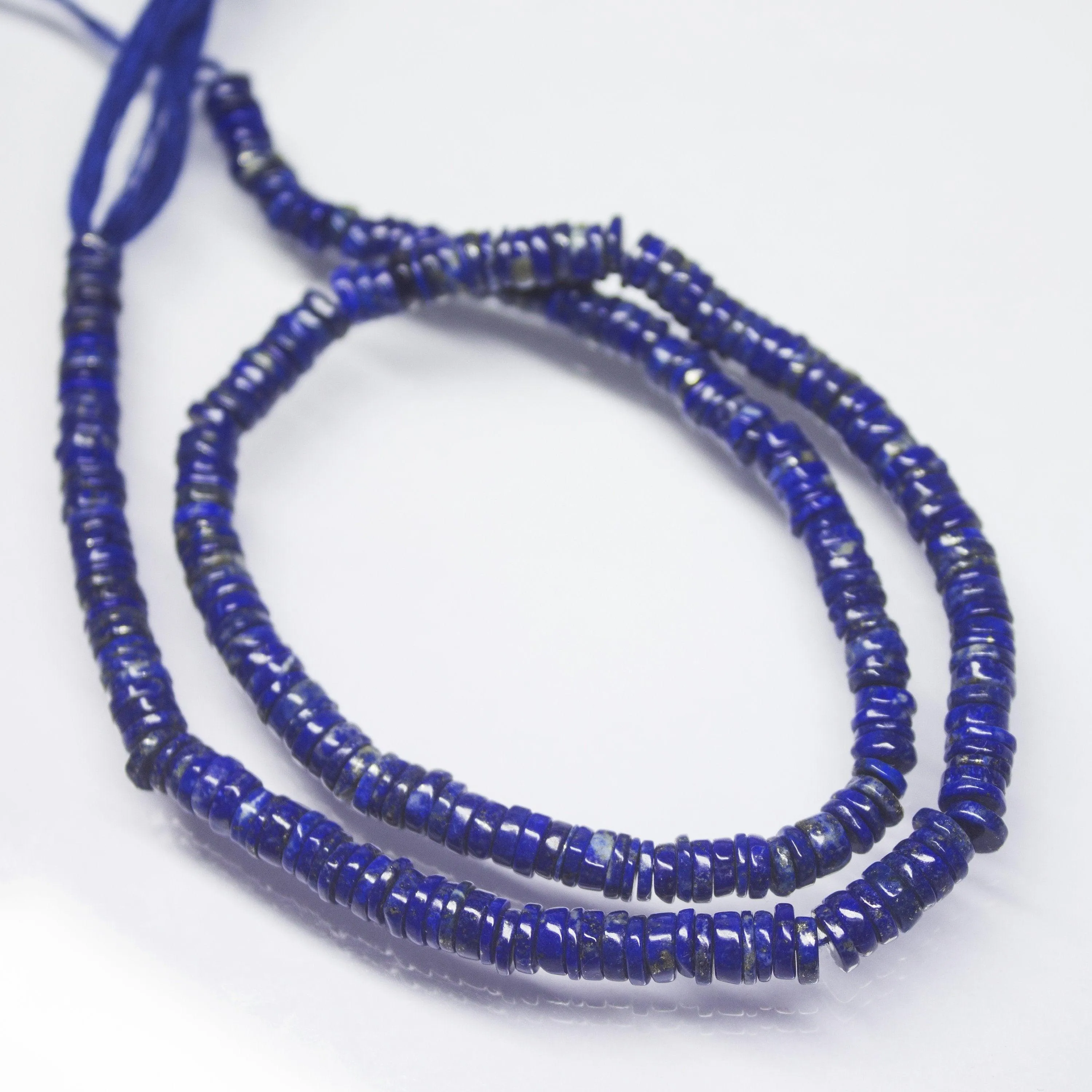 Natural Blue Lapis Lazuli Smooth Wheel Beads 5mm 15inches