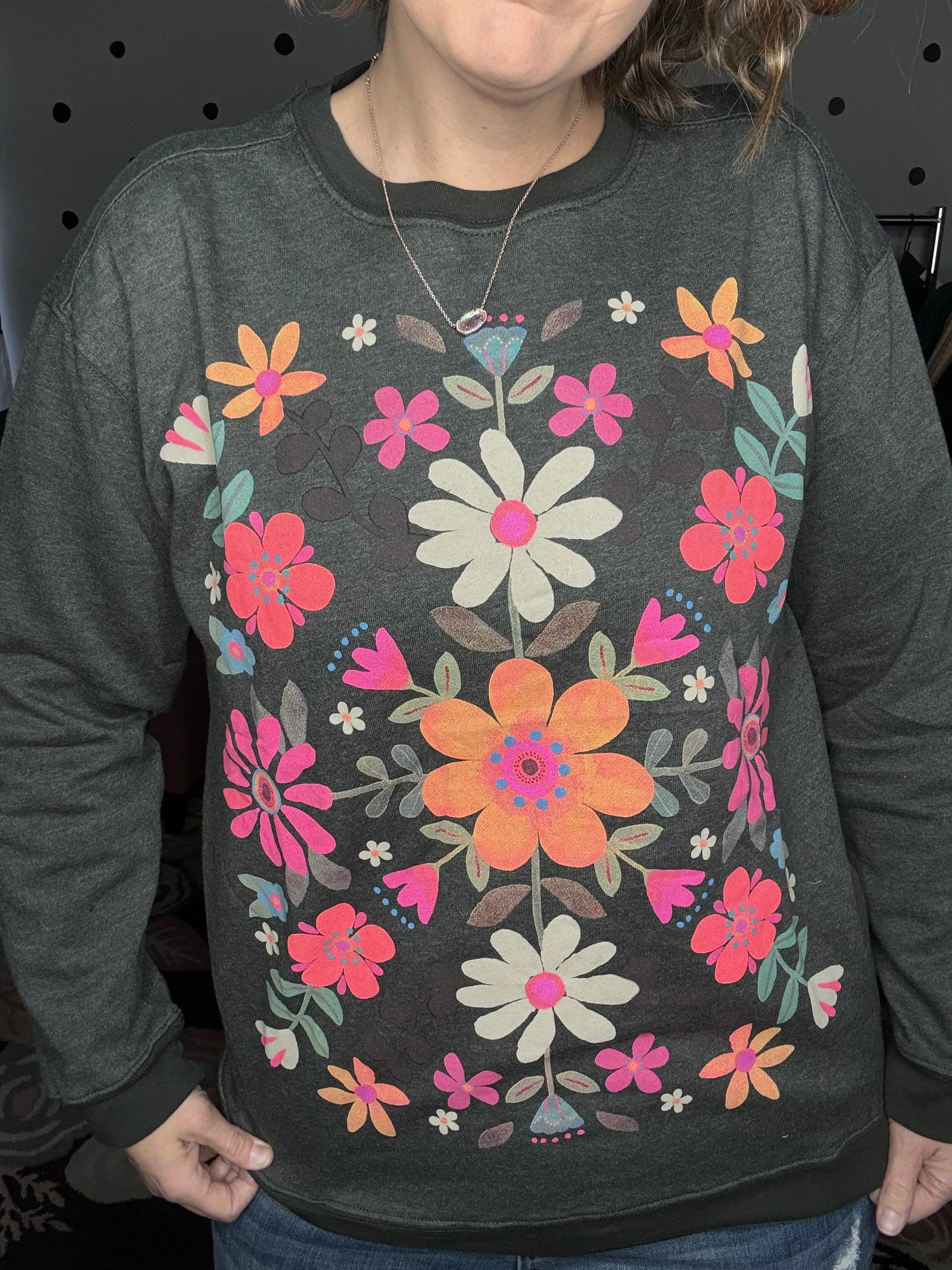 Natural Life Comfy Pocket Sweatshirt | Folk Flower