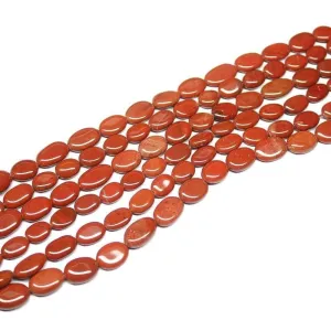 Natural Red Jasper Gemstone Smooth Oval Beads Strand 8mm 13mm 14.5"