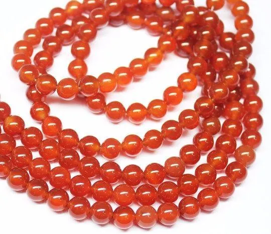 Natural Red Onyx Smooth Round Ball Gemstone Loose Beads Strand 8mm 16"