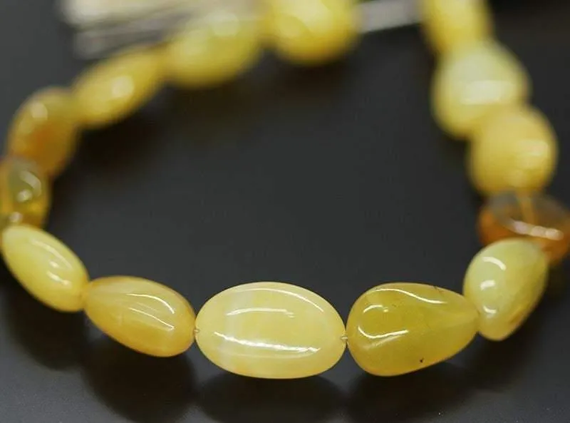 Natural Yellow Opal Smooth Tumble Nugget Loose Gemstone Beads 17mm 20mm 5pc