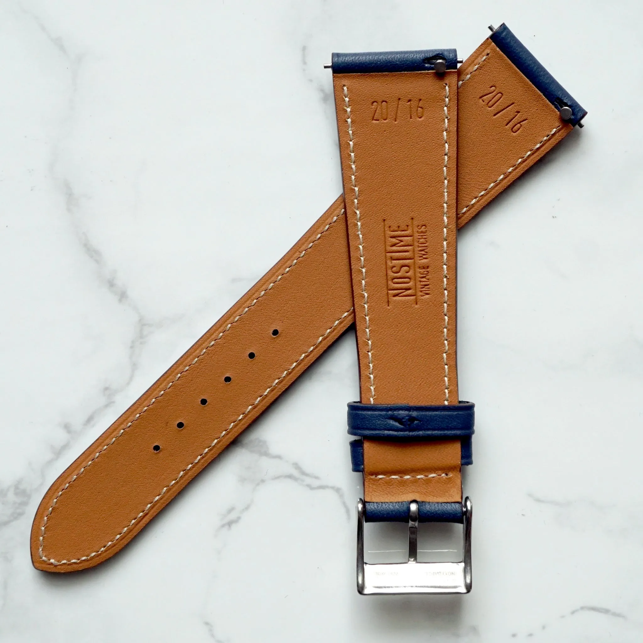 NAVY NOVONAPPA SMOOTH CALF STANDARD STRAP
