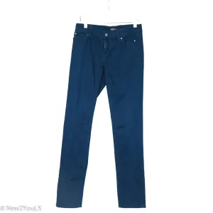 Navy Silver Button Jeans (White House)
