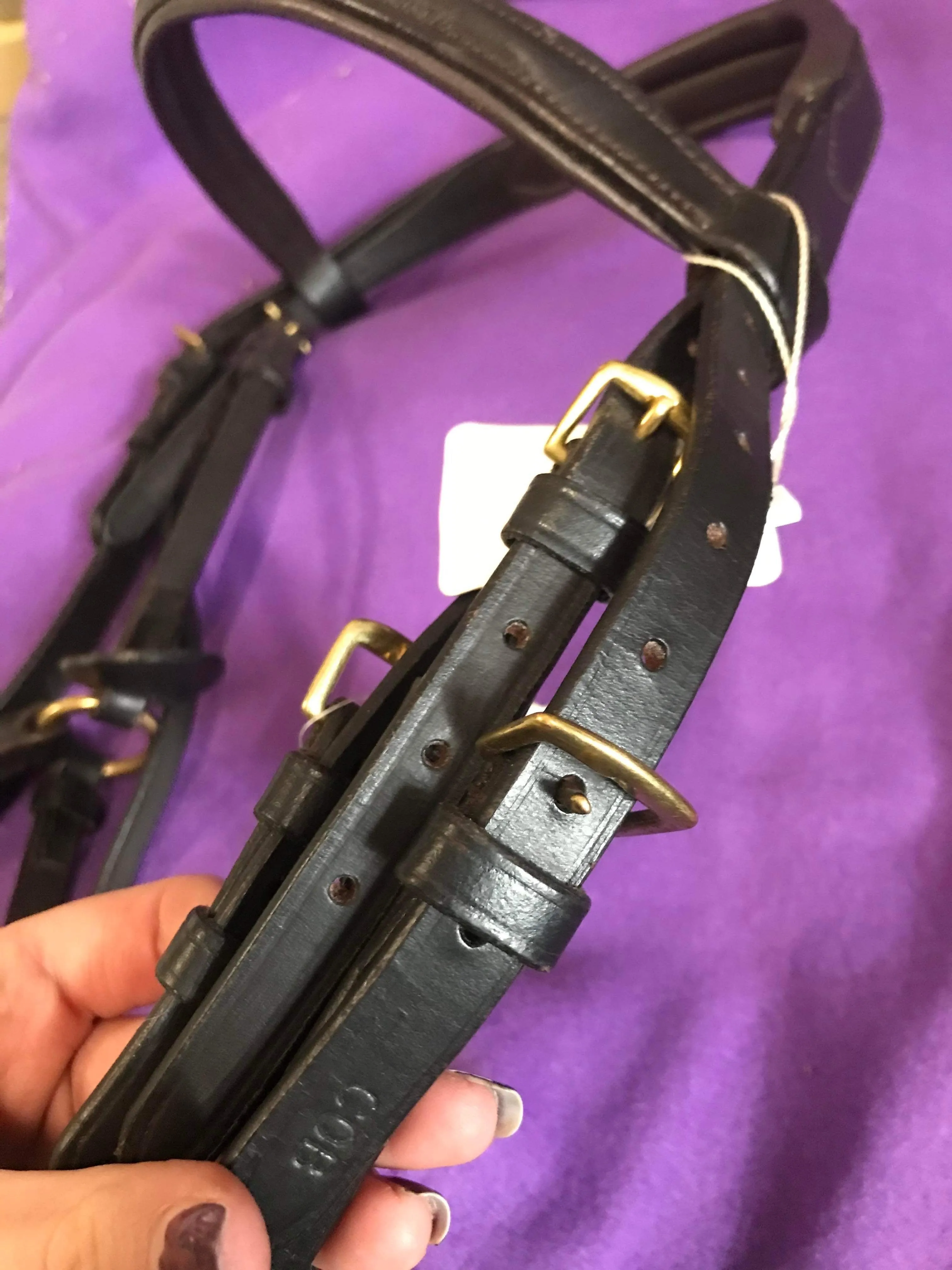 New brown leather grackle bridle cob size brass fittings FREE POSTAGE❤️