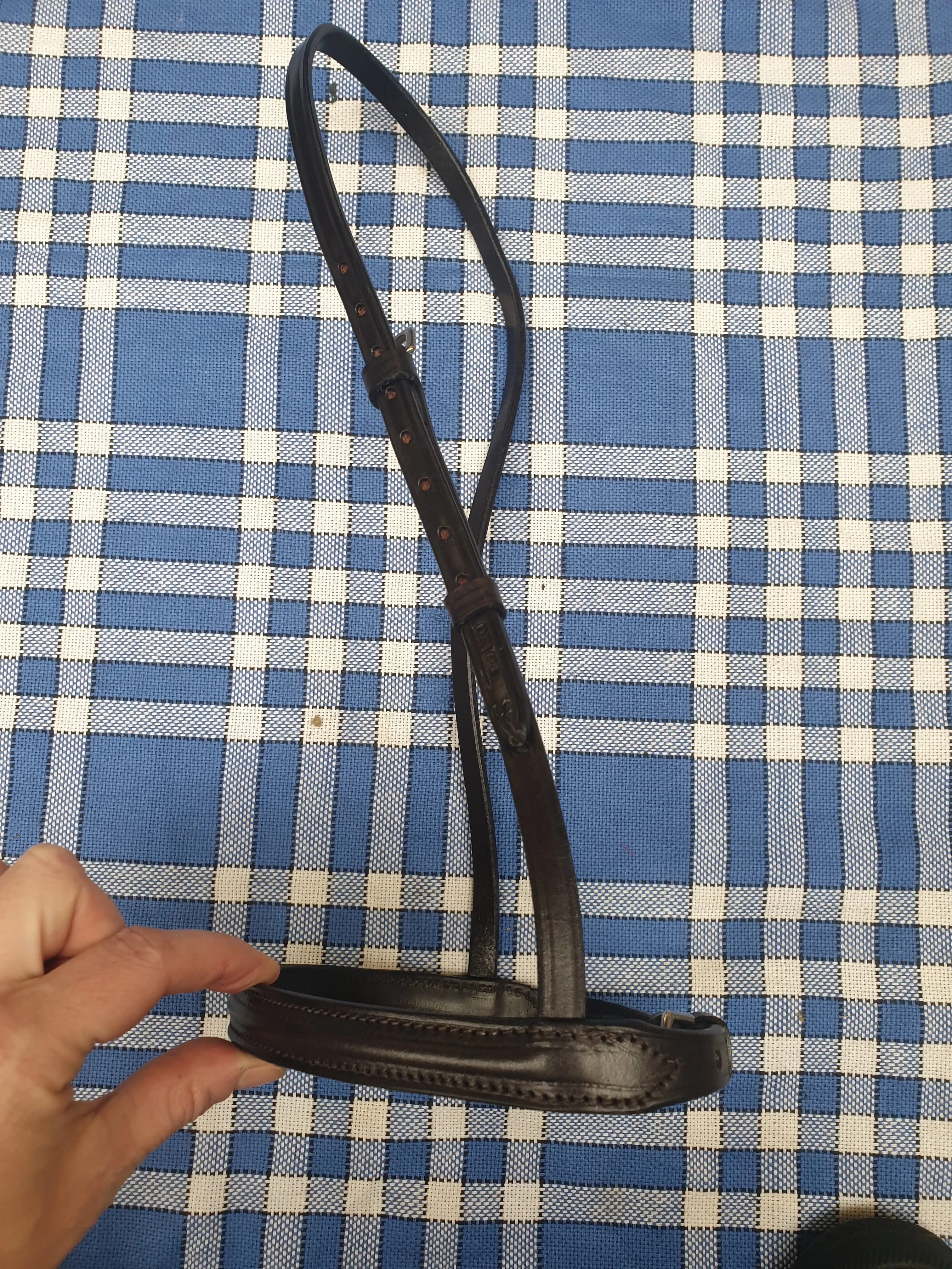 NEW dever Saddlery nose band, size shetland pony, brown english leather FREE POSTAGE *