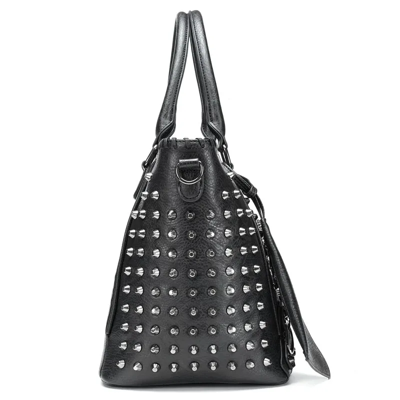 New Stylish Quality Rivet Decorated PU Leather Skull Handbags