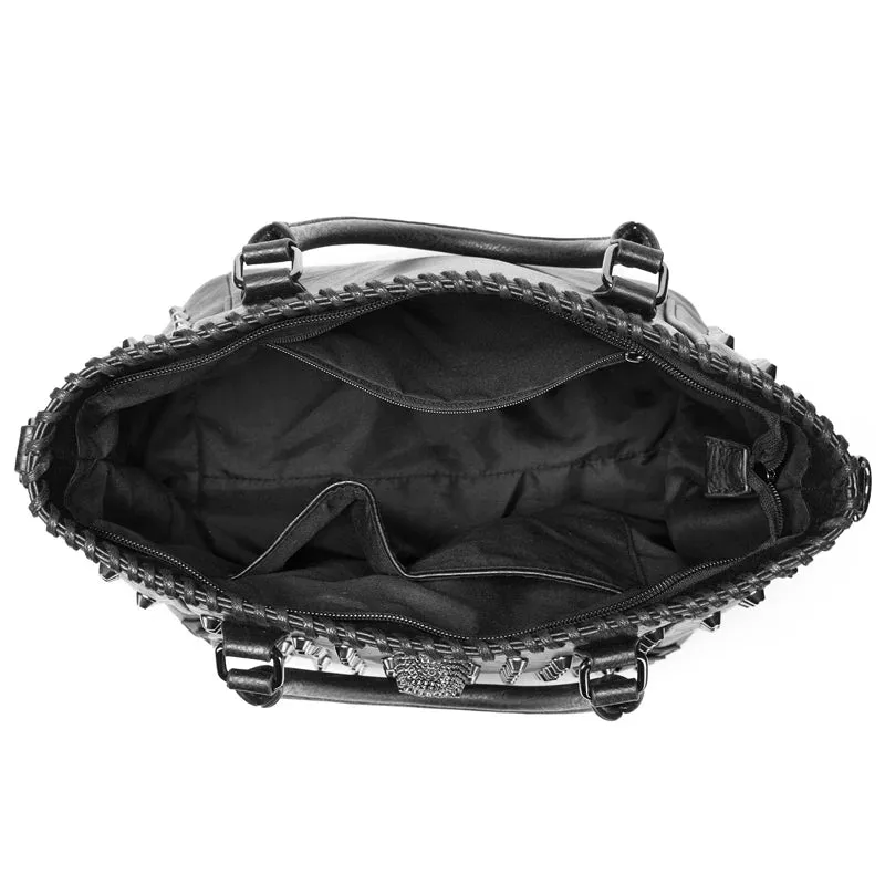 New Stylish Quality Rivet Decorated PU Leather Skull Handbags