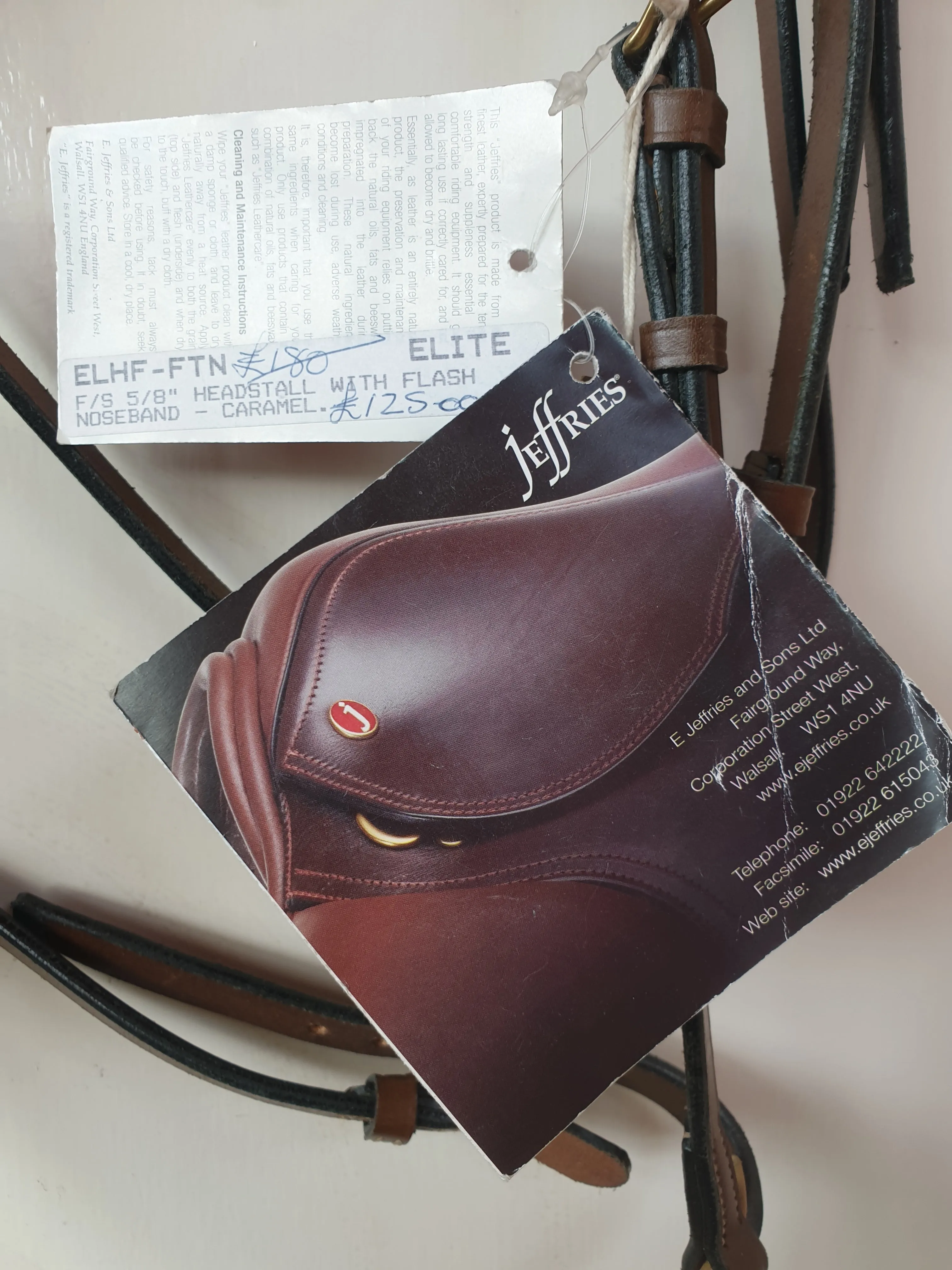 NEW WITH TAGS jeffries brown full bridle