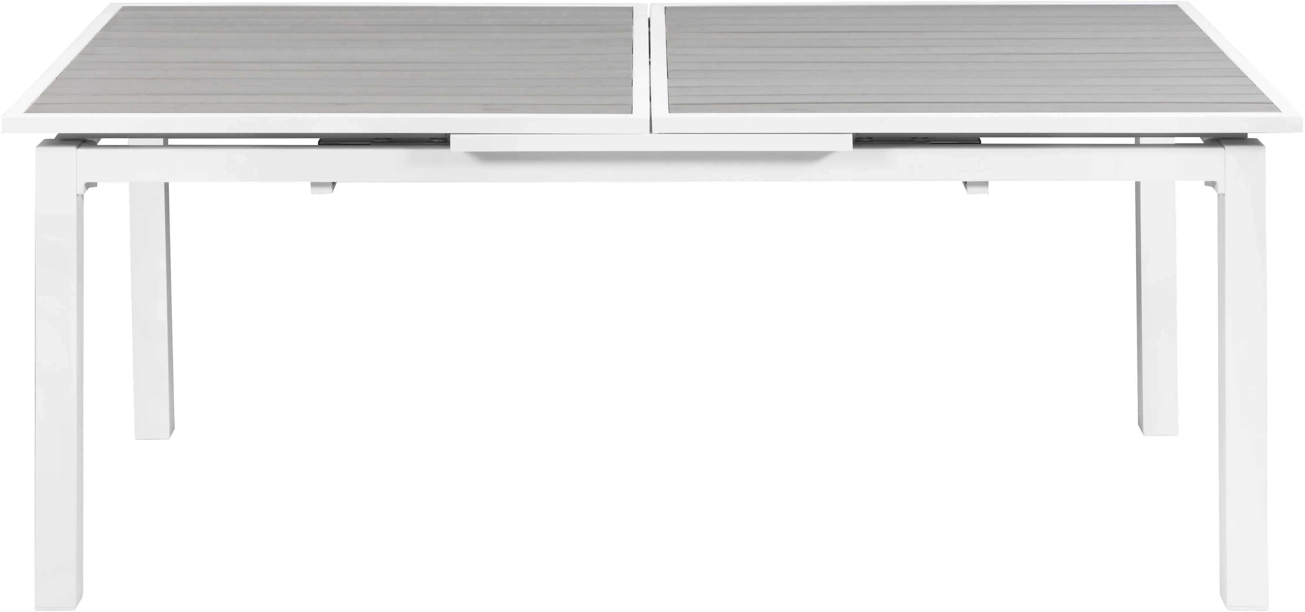 Nizuc Grey manufactured wood Outdoor Patio Extendable Aluminum Dining Table
