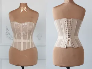 Nude overbust corset with laces