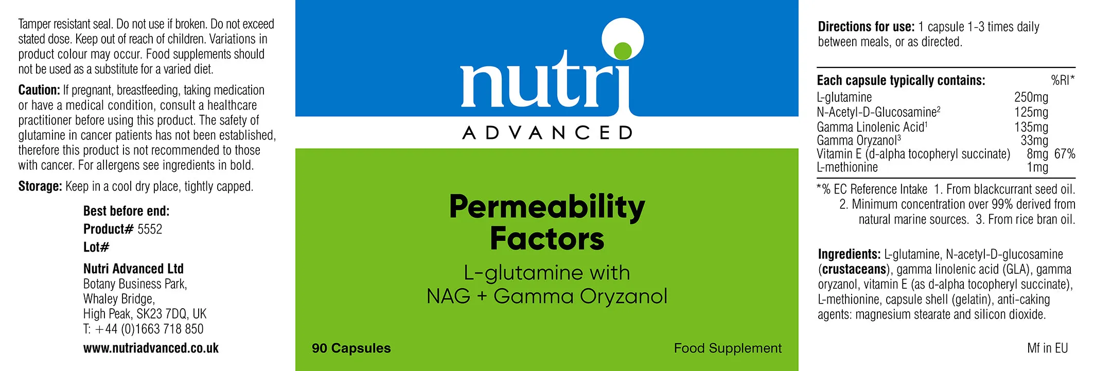 Nutri Advanced Permeability Factors 90's