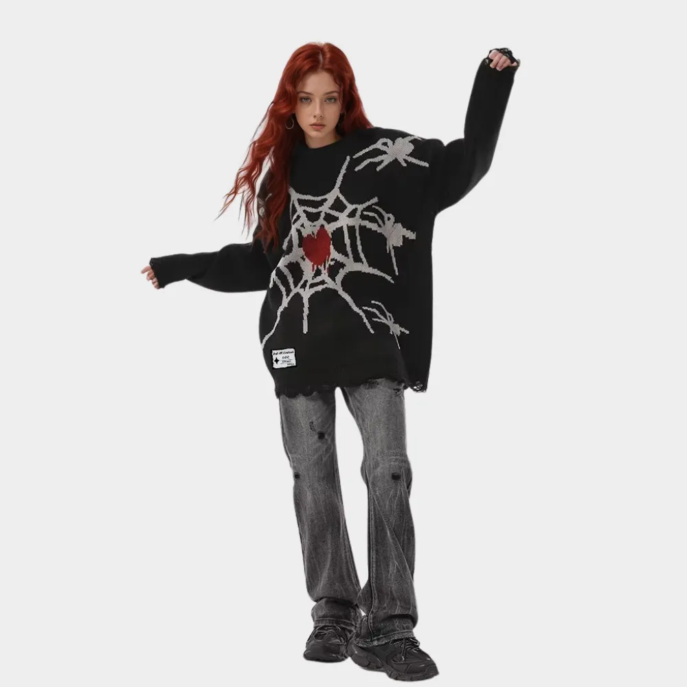 OOC' High Street Retro Spider Loose Knit Sweater