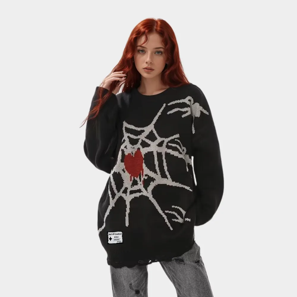 OOC' High Street Retro Spider Loose Knit Sweater