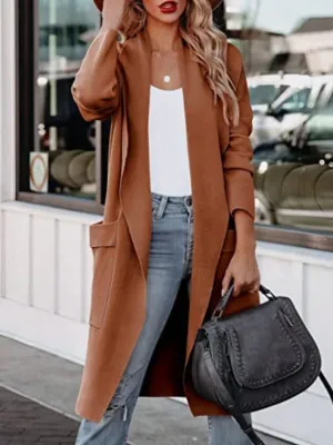 Open Front Dropped Shoulder Cardigan