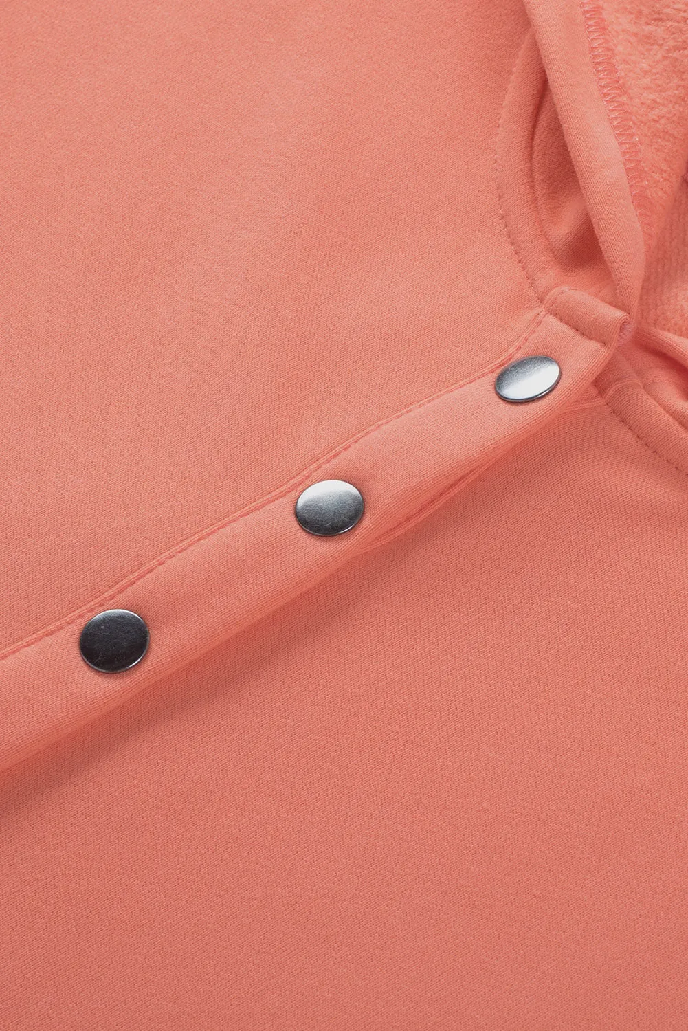 Orange Batwing Sleeve Pocketed Henley Hoodie