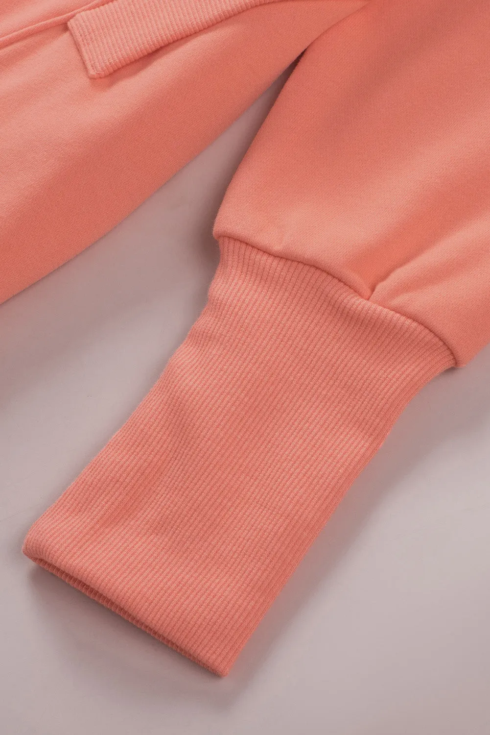 Orange Batwing Sleeve Pocketed Henley Hoodie