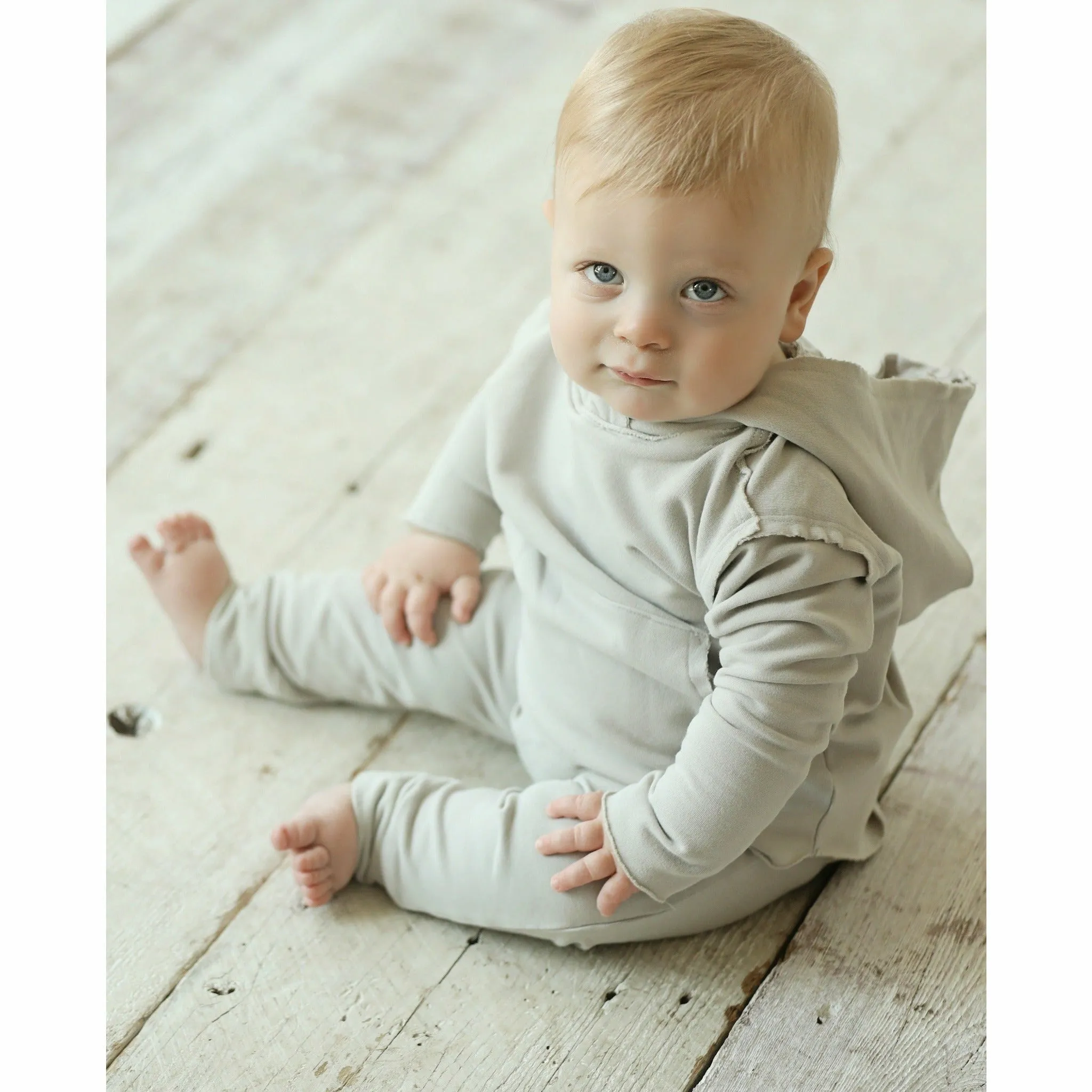 Organic Baby  Benji Hoodie Stone