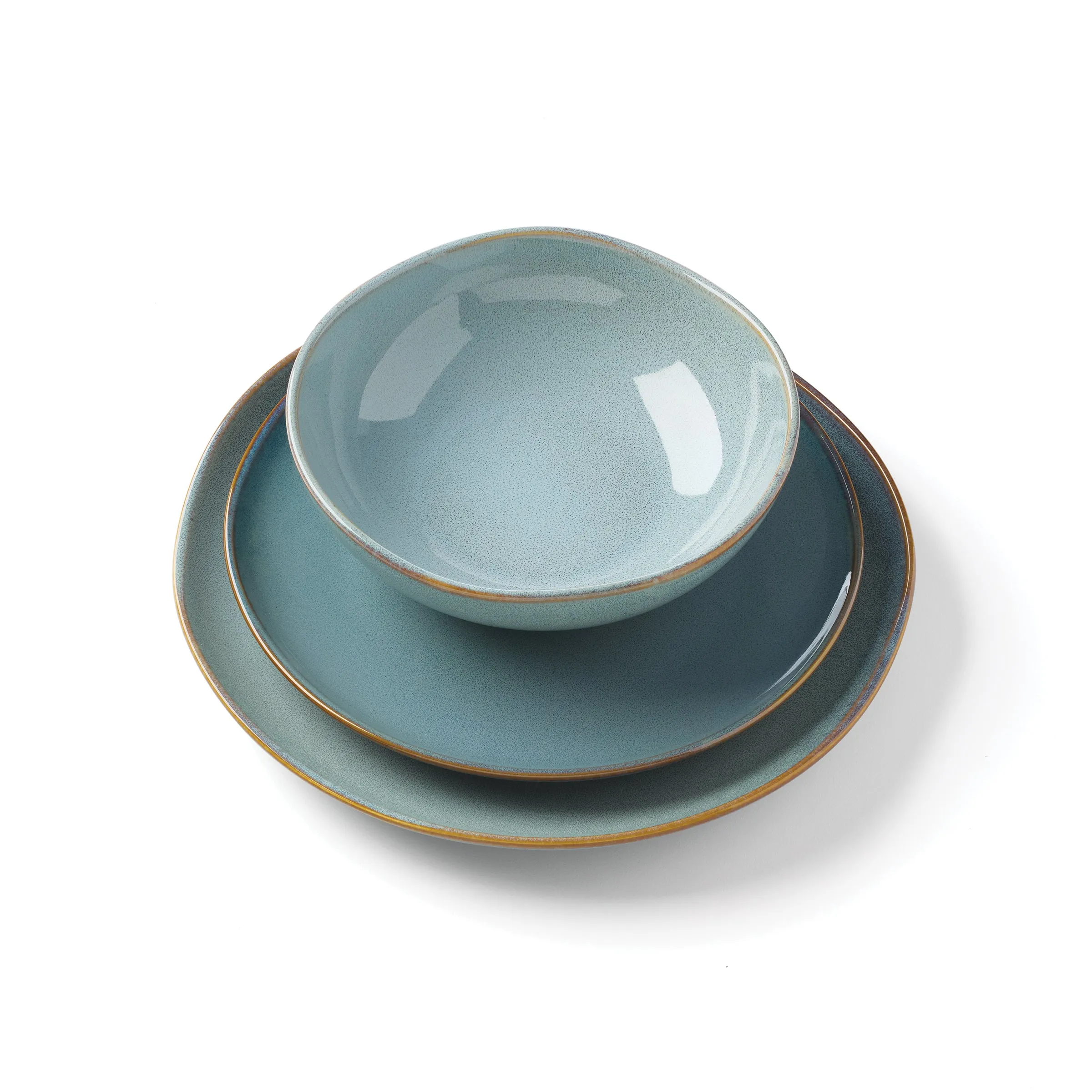 Organic Shades 12-Piece Dinnerware Set, Blue