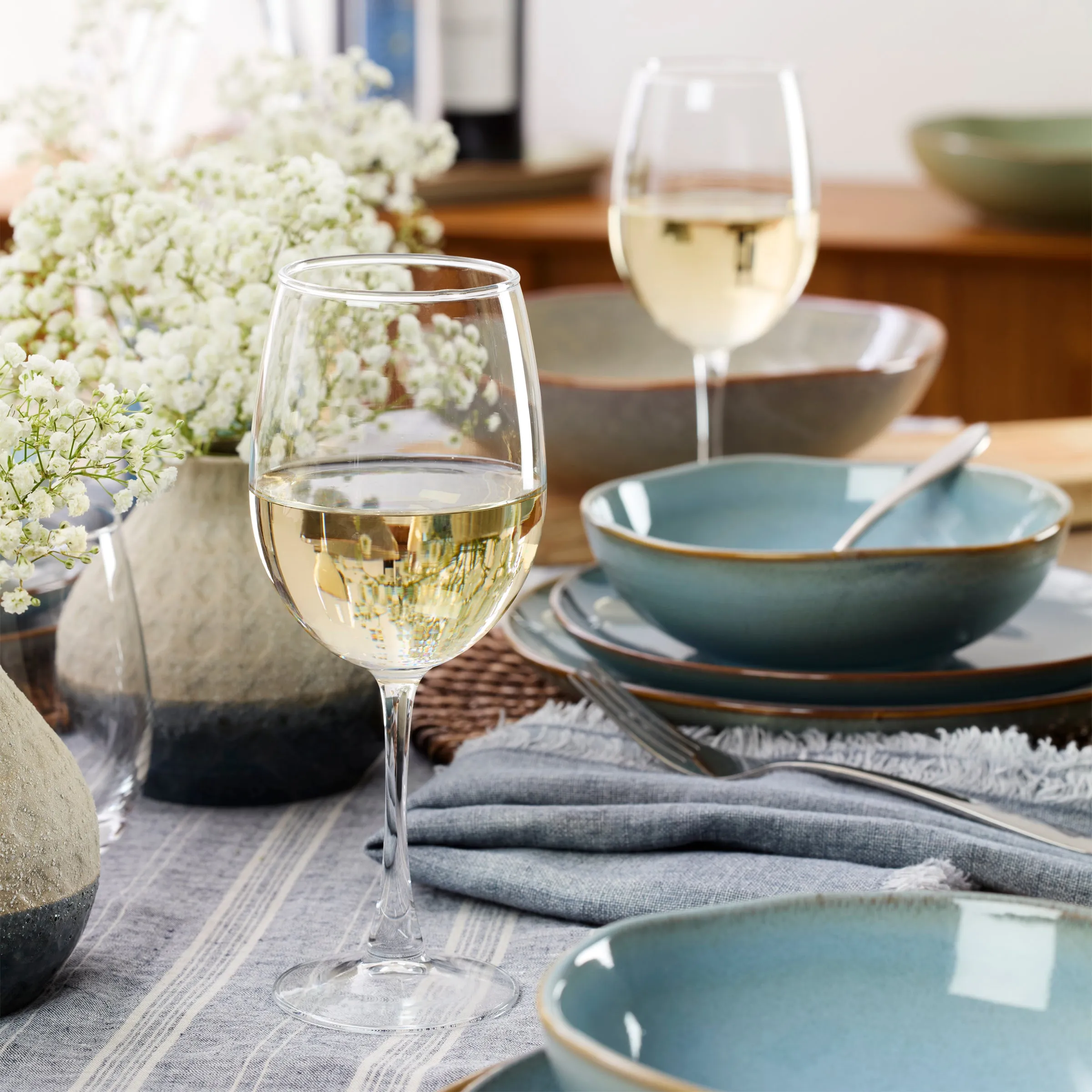 Organic Shades 12-Piece Dinnerware Set, Blue