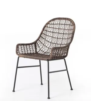 OUTDOOR WOVEN DINING CHAIR - DISTRESSED GREY