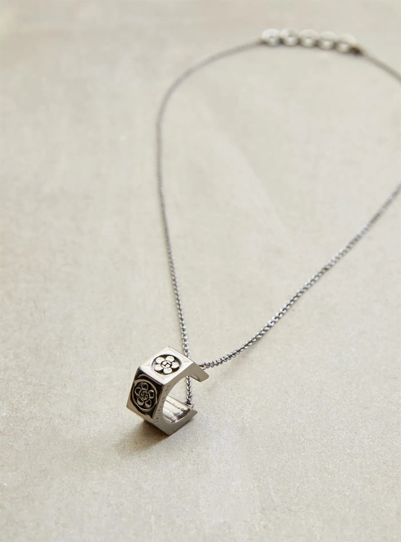 Outhouse   I   The Oh Poppi 2nd Avenue Bolt Drop Necklace - Gunmetal Brass, Gunmetal  Accessories OHAW21PE072