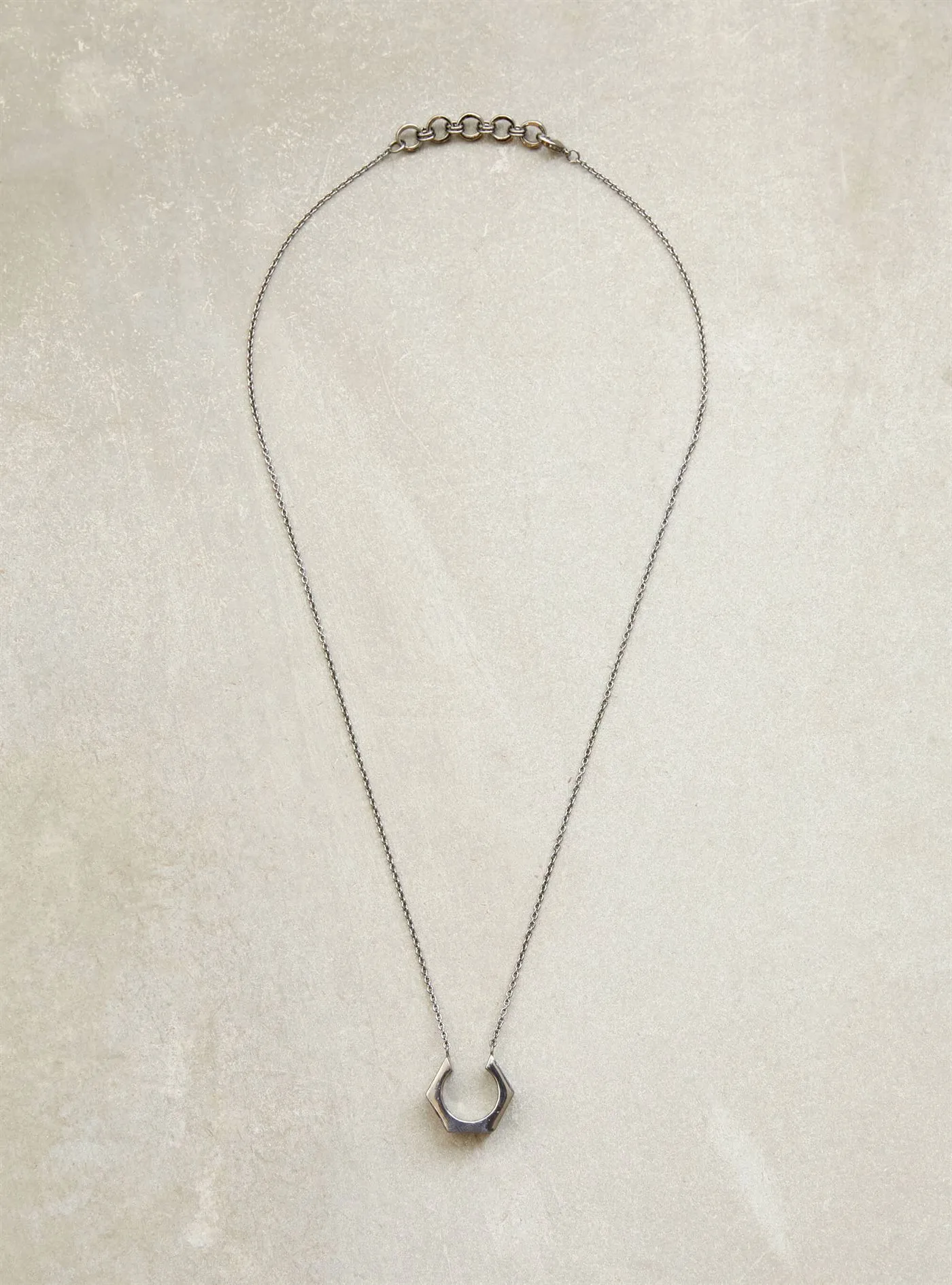 Outhouse   I   The Oh Poppi 2nd Avenue Bolt Drop Necklace - Gunmetal Brass, Gunmetal  Accessories OHAW21PE072