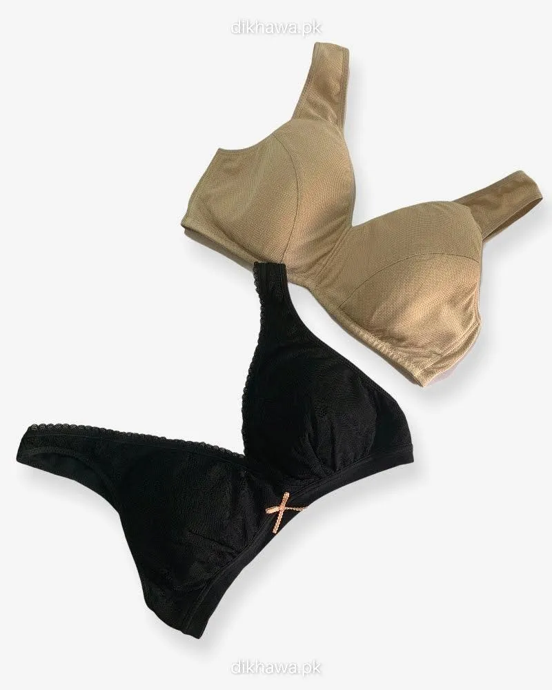 Pack of 2 -Women Non Padded  Non Wired Bra Imported Stocklot Branded