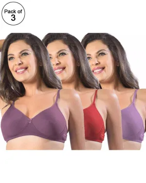 Pack of 3 - Sonari Smile Bra - Non Padded Non Wired - Imported Bra - Random Colors