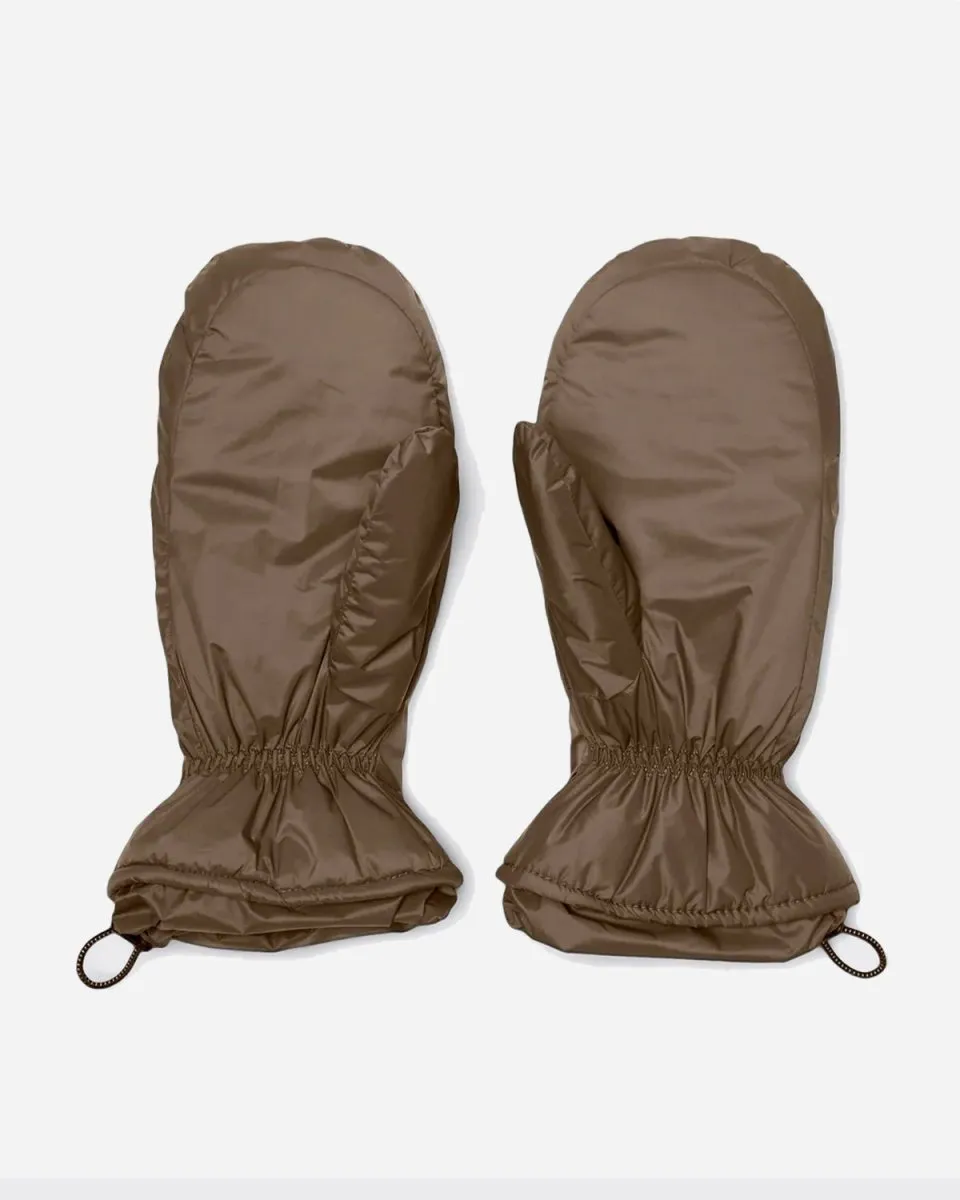 Padded Nylon Mittens - Wood