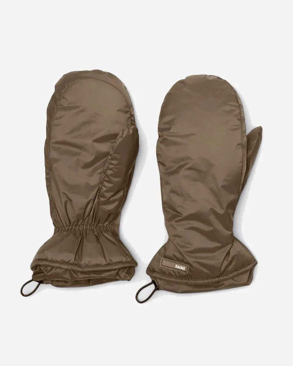 Padded Nylon Mittens - Wood