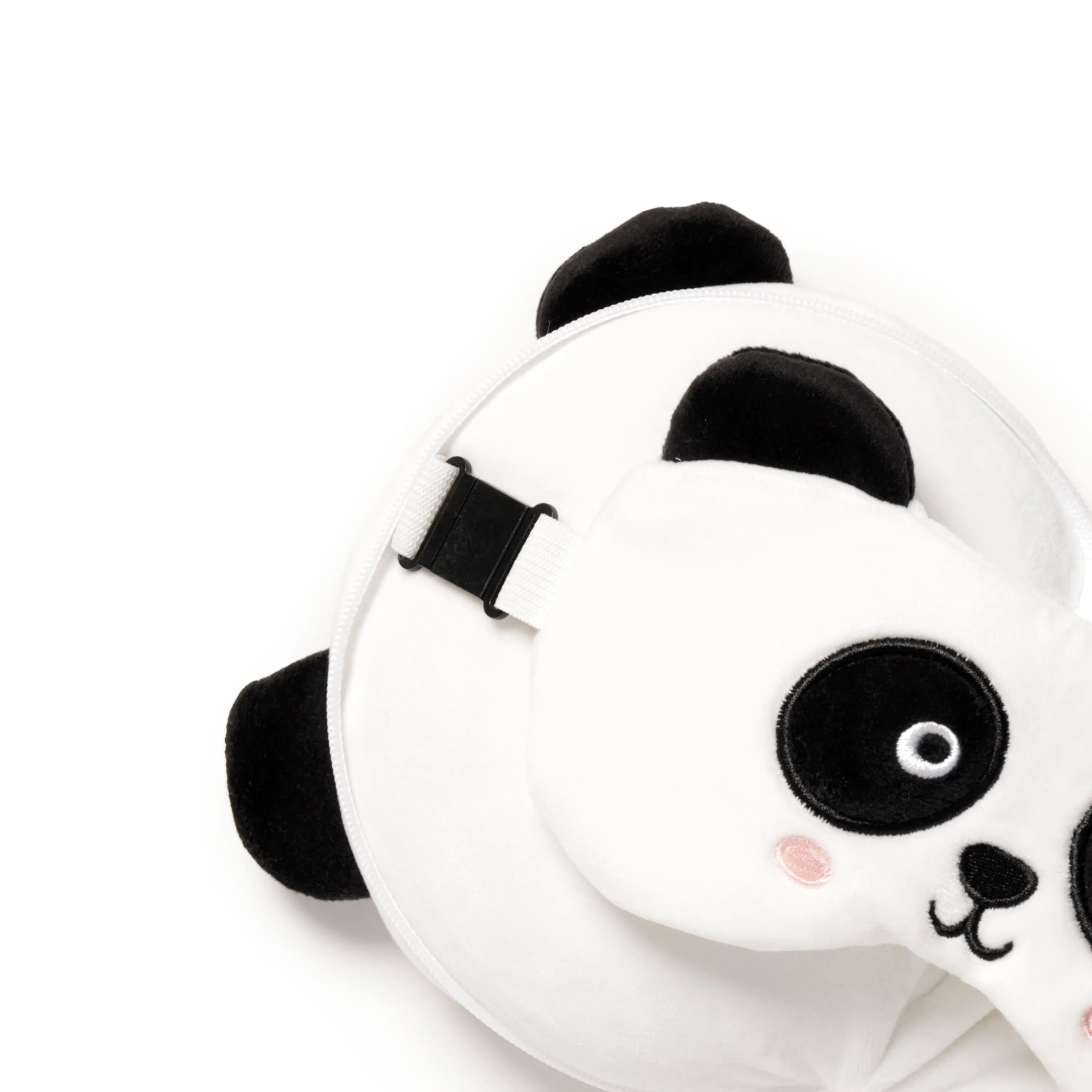 Panda Relaxeazzz Plush Round Travel Pillow & Eye Mask Set