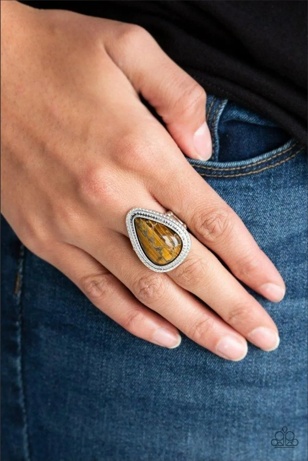 Paparazzi Mojave Mist - Brown Cat's Eye Ring