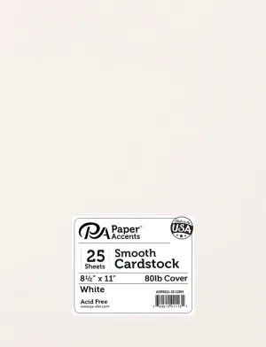 Paper Accents 8.5x11 80lb. White Smooth Cardstock