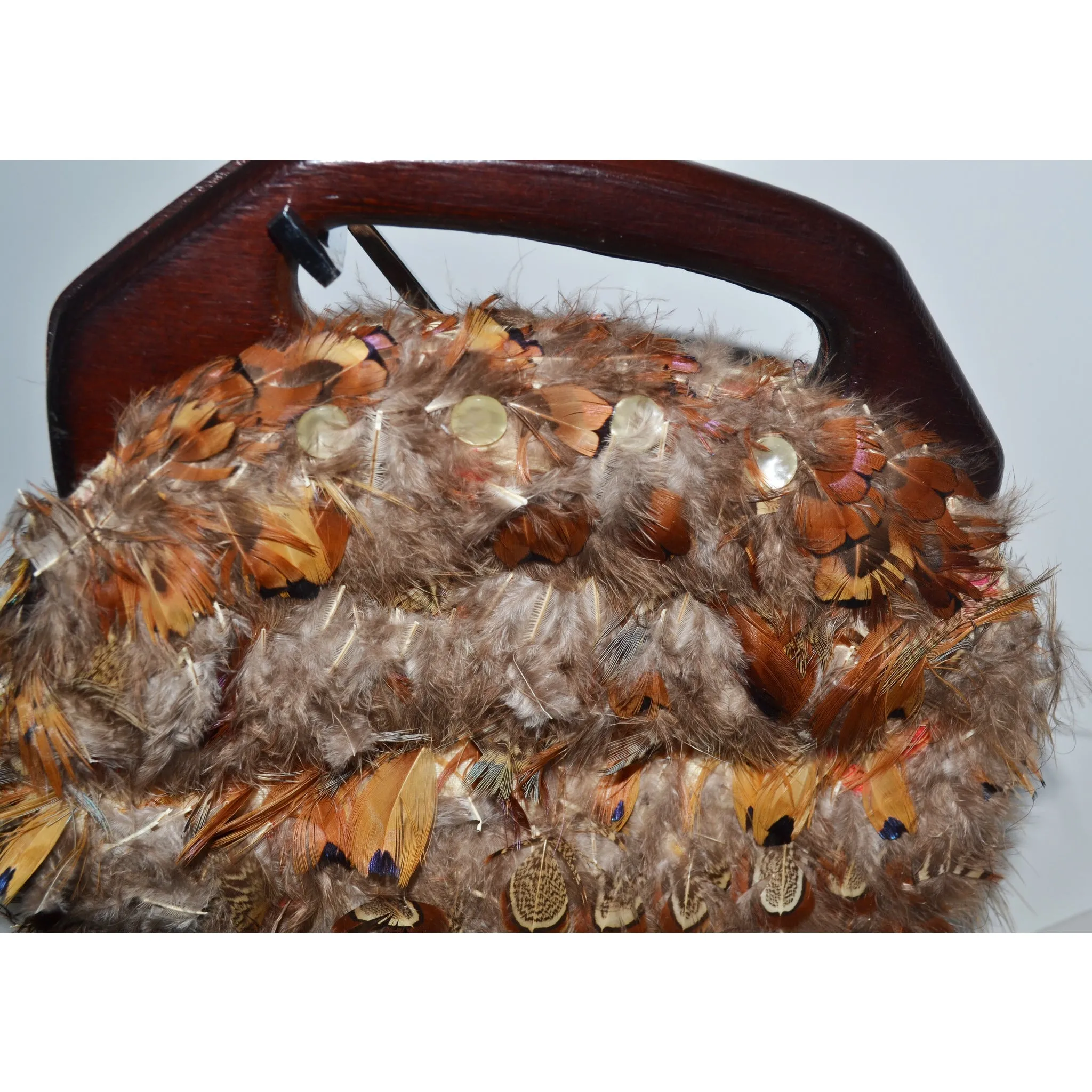 Pheasant Feather Bermuda Style Purse