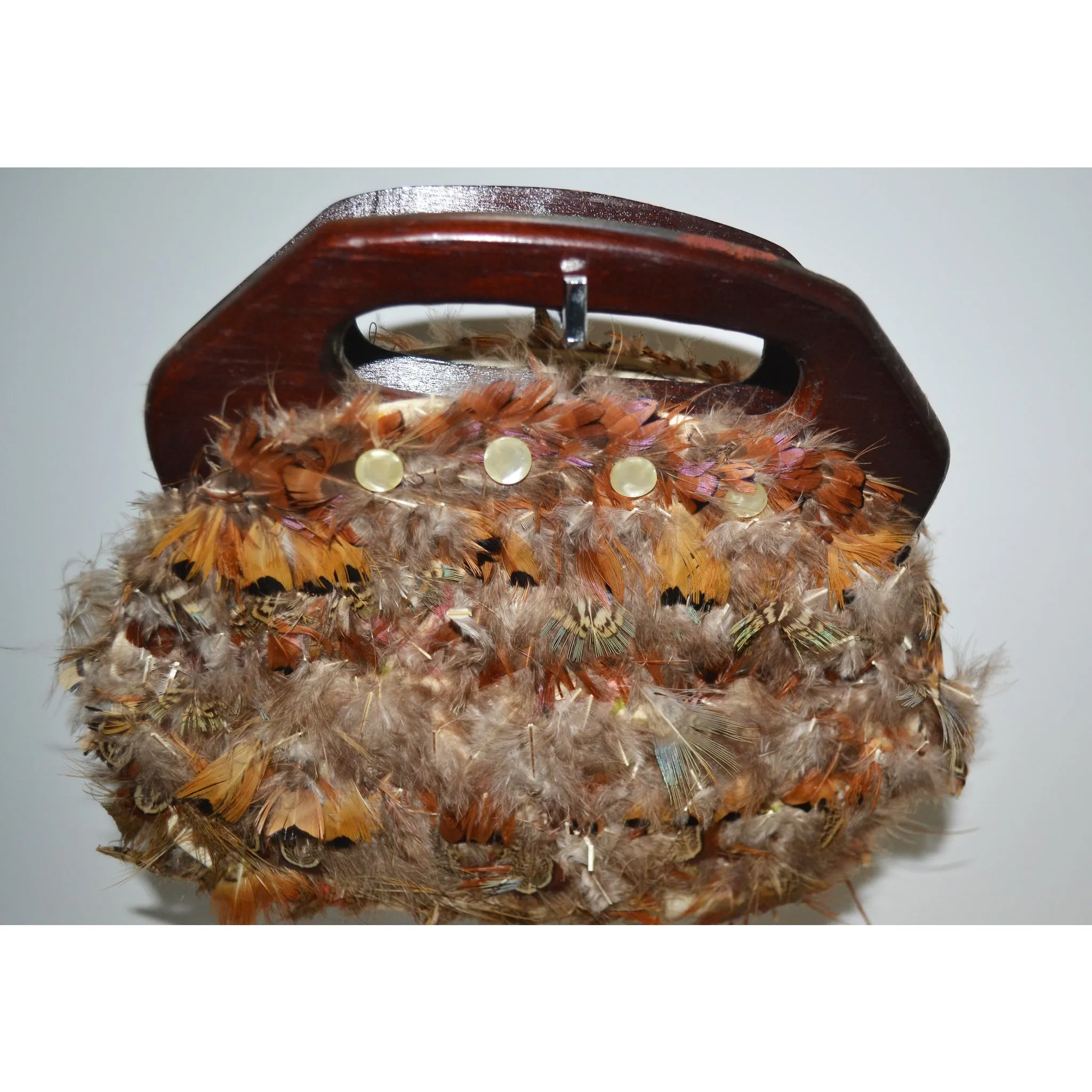 Pheasant Feather Bermuda Style Purse