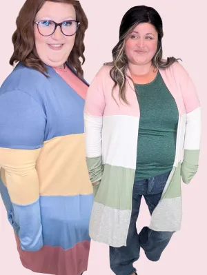 Phoebe Colorblock Comfy Duster Cardigan