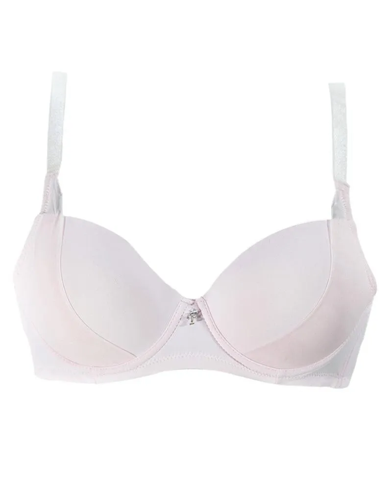Pink Push Up Seamless Underwire Flourish Bra for Women - Single Padded Bra - FL941