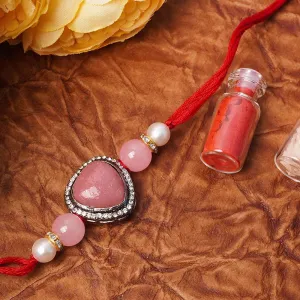 Pink Stone Pearl Rakhi