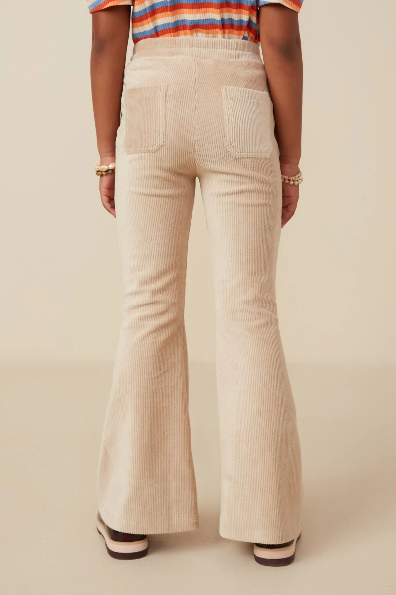Pleat Detail Pocketed Corduroy Pants