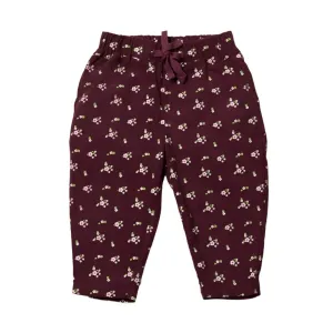 Plum Flowers Cord Comfy Trousers