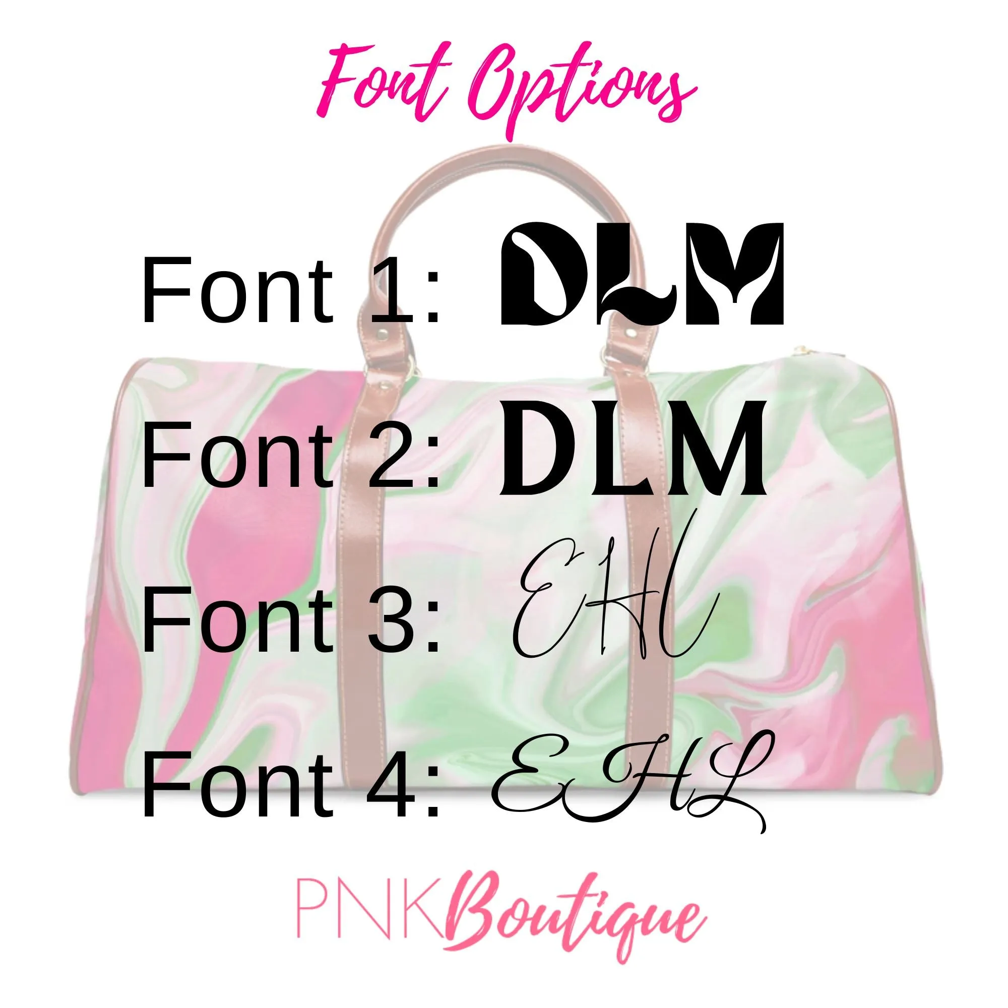 PNK Watercolor Pink & Green Waterproof Travel Bag