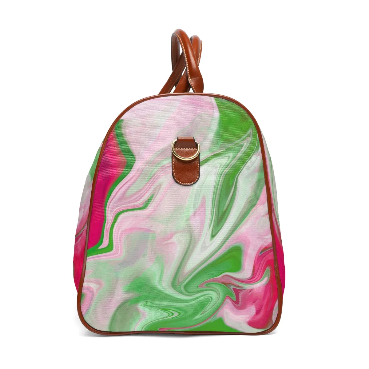 PNK Watercolor Pink & Green Waterproof Travel Bag