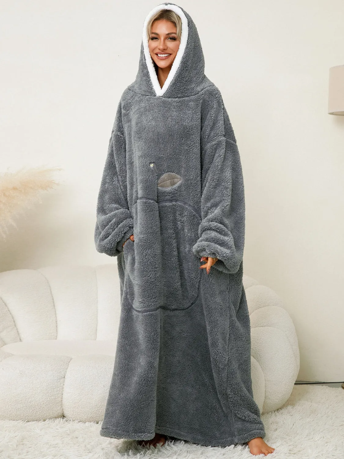 Pocketed Hooded Lounge Dress