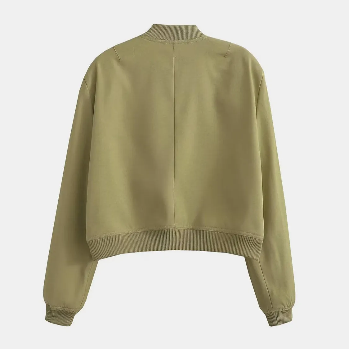 Pocketed Snap Down Baseball Collar Jacket