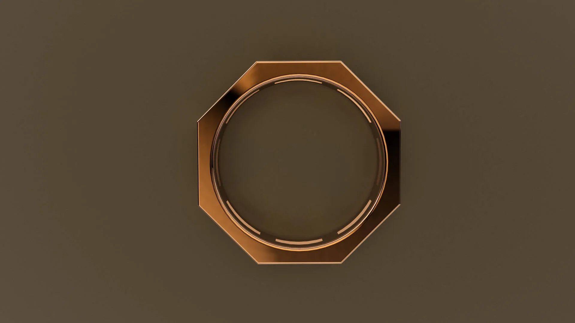 Polished Rose Gold 6mm Cutout Octagon Bolt Wedding Band